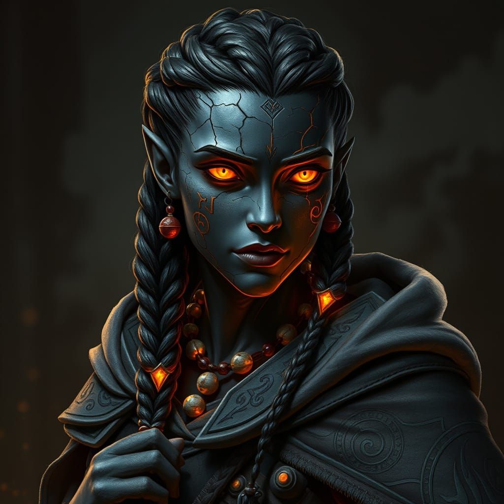 Cyberpunk-Inspired, Ember-Born Warrior