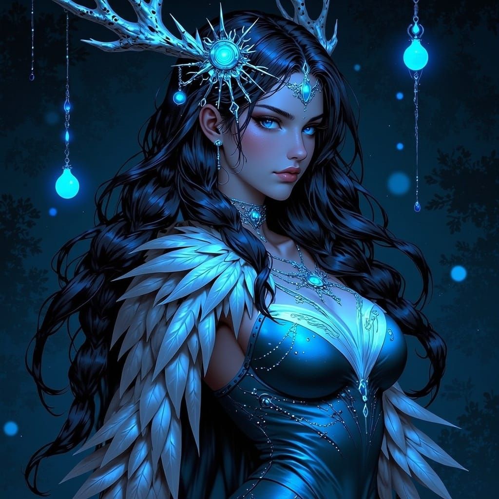 Mystic Enchantress of the Night in Ethereal Fantasy Art