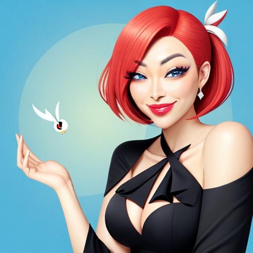 flirting with a playful wink.