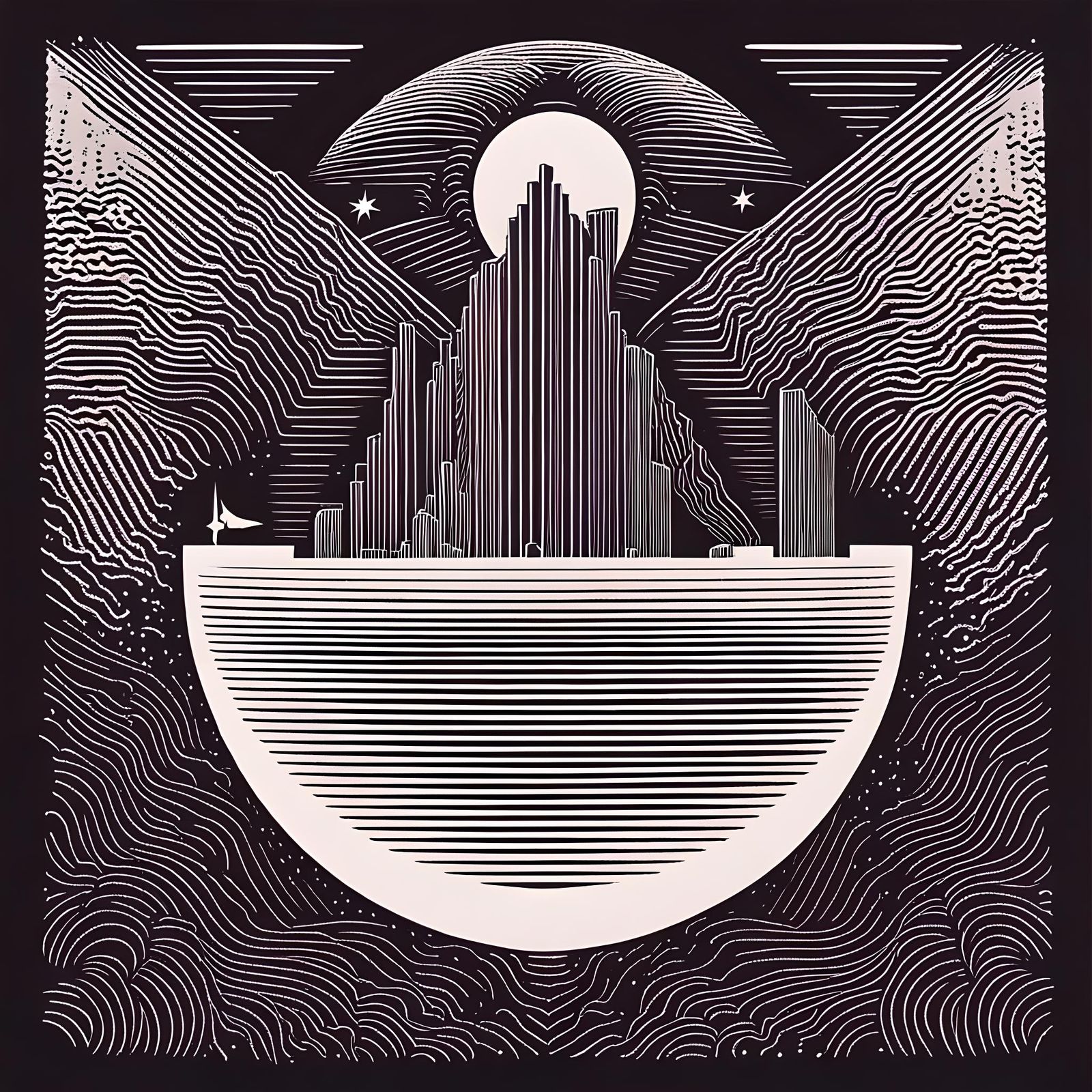 Risography Print Generated by AI