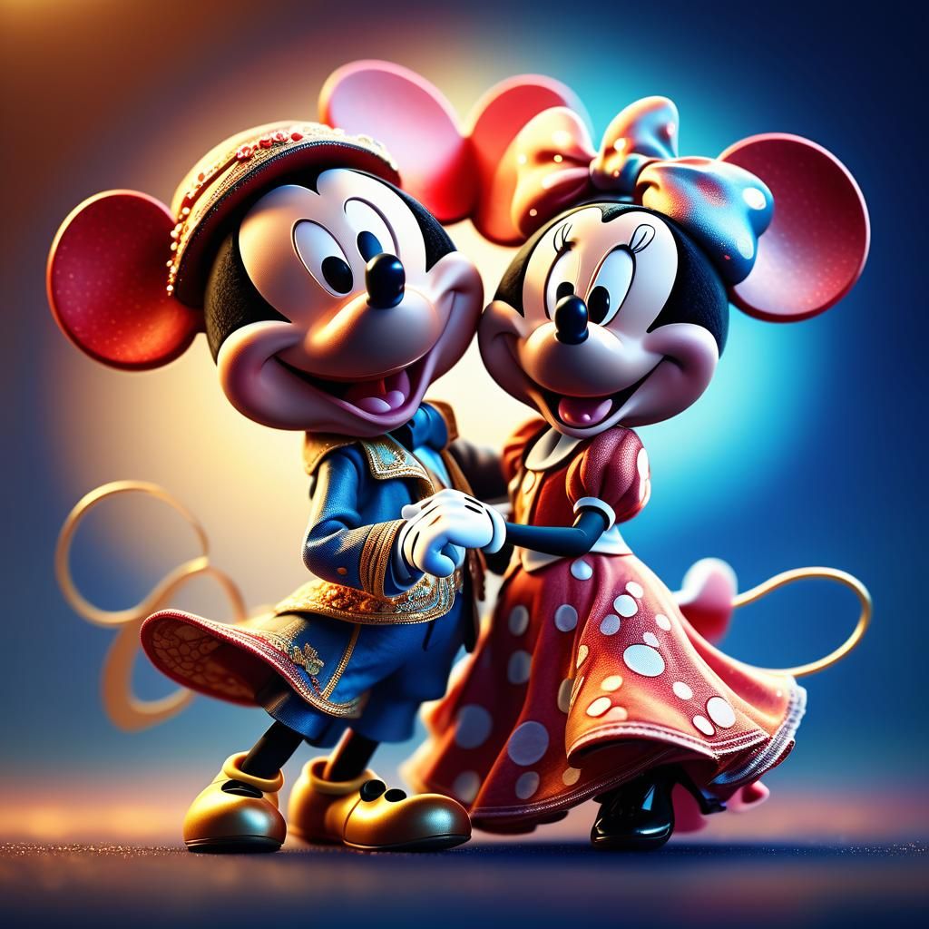 Whimsical Waltz of Disney Icons