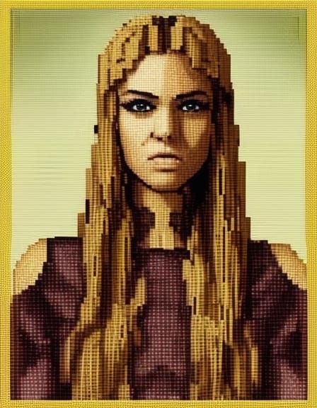 Angry Young Norse Princess in Pixel Art