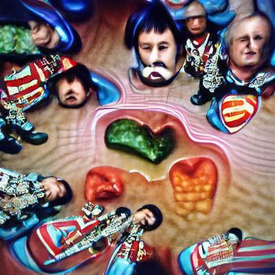 Psychedelic Band Scene in Album Cover Style