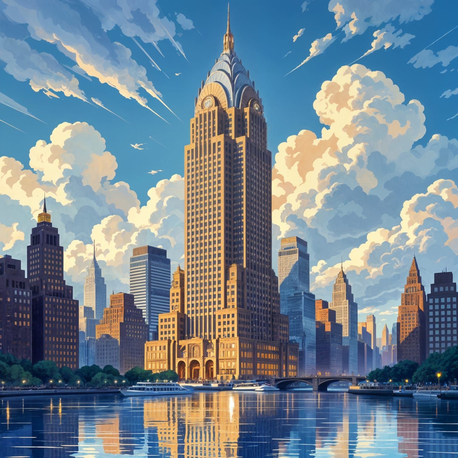 Art Deco Skyscraper in Metropolis Style