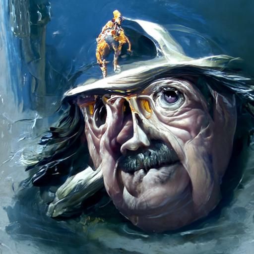 Portrait of a Genius in Oil Paint Style