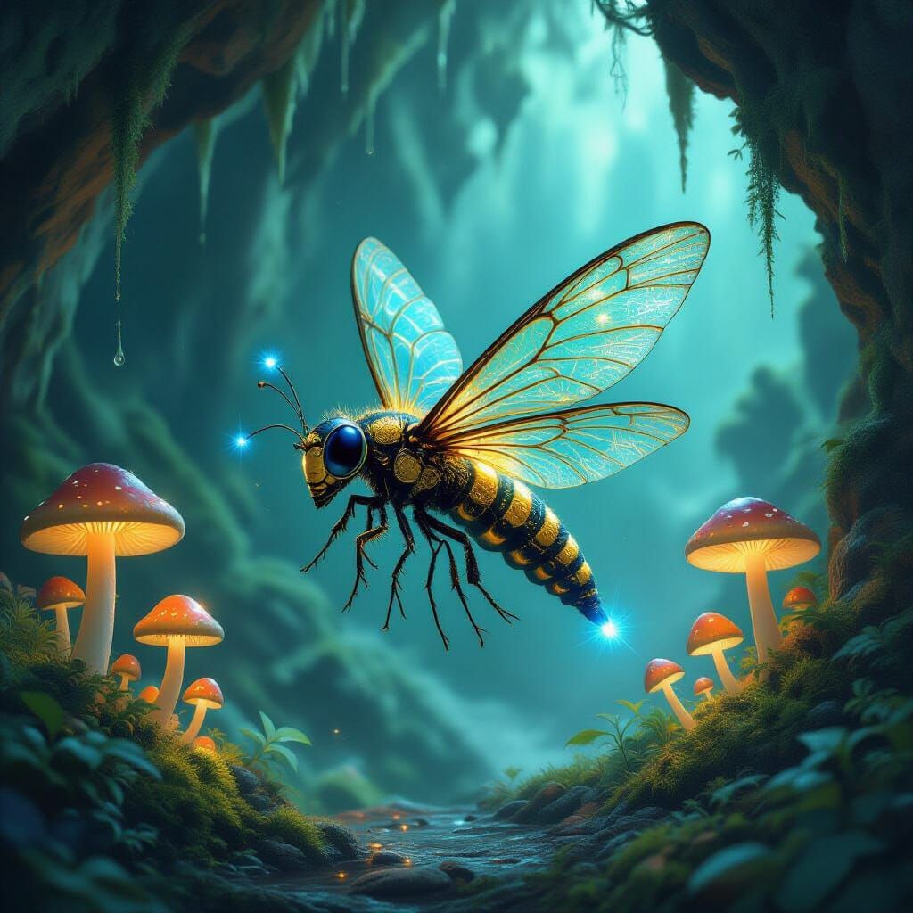 Steampunk Firefly in Mystical Grotto