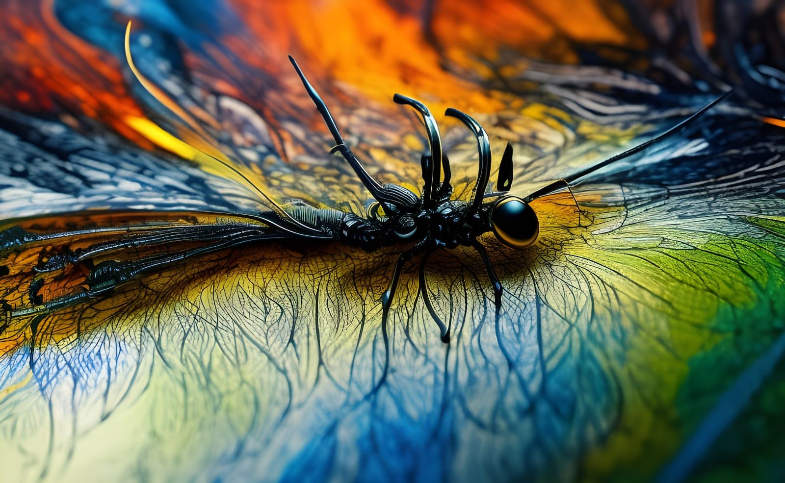 Intricate Insect Close-Up in Sci-Fi Horror Style