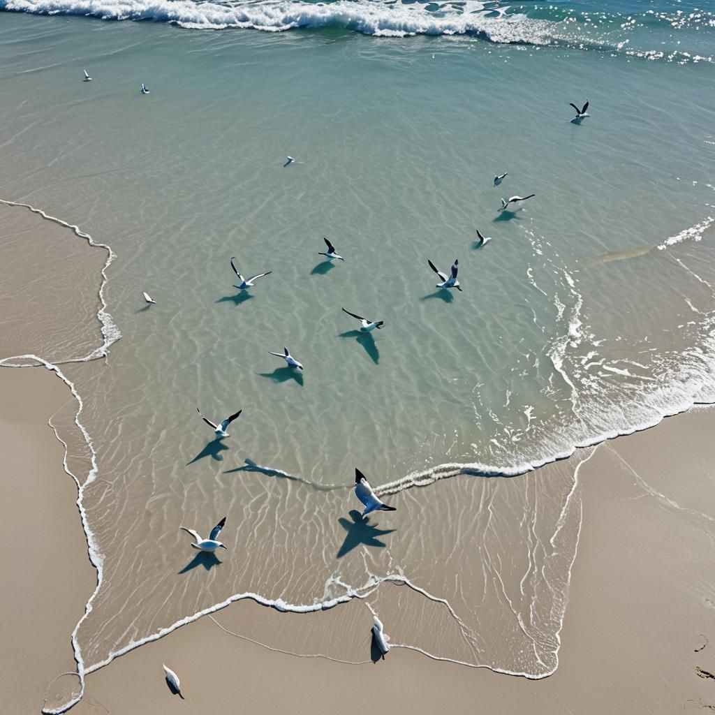 Tranquil Deep Blue Sea Beach Scene