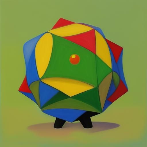Abstract Dodecahedron in Surrealist Style