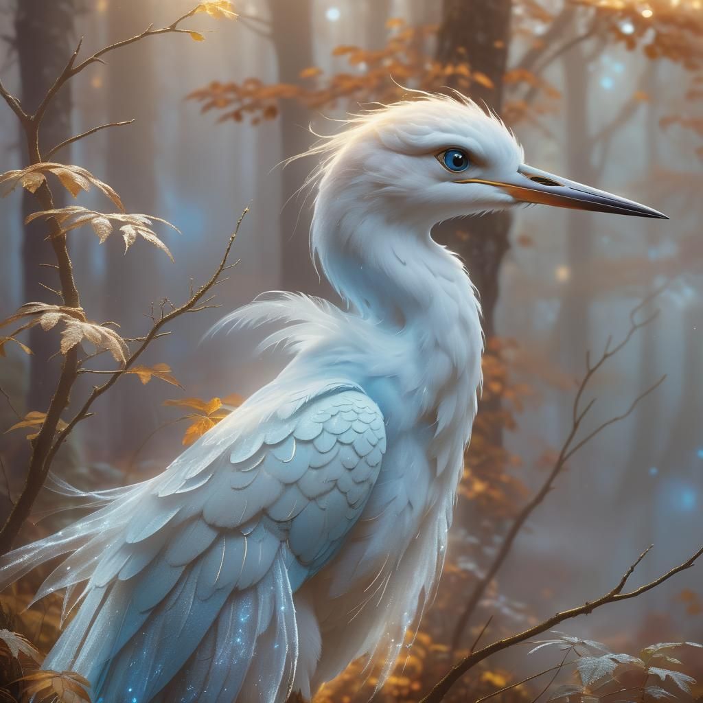 Ethereal Fantasy Figure in Misty Forest