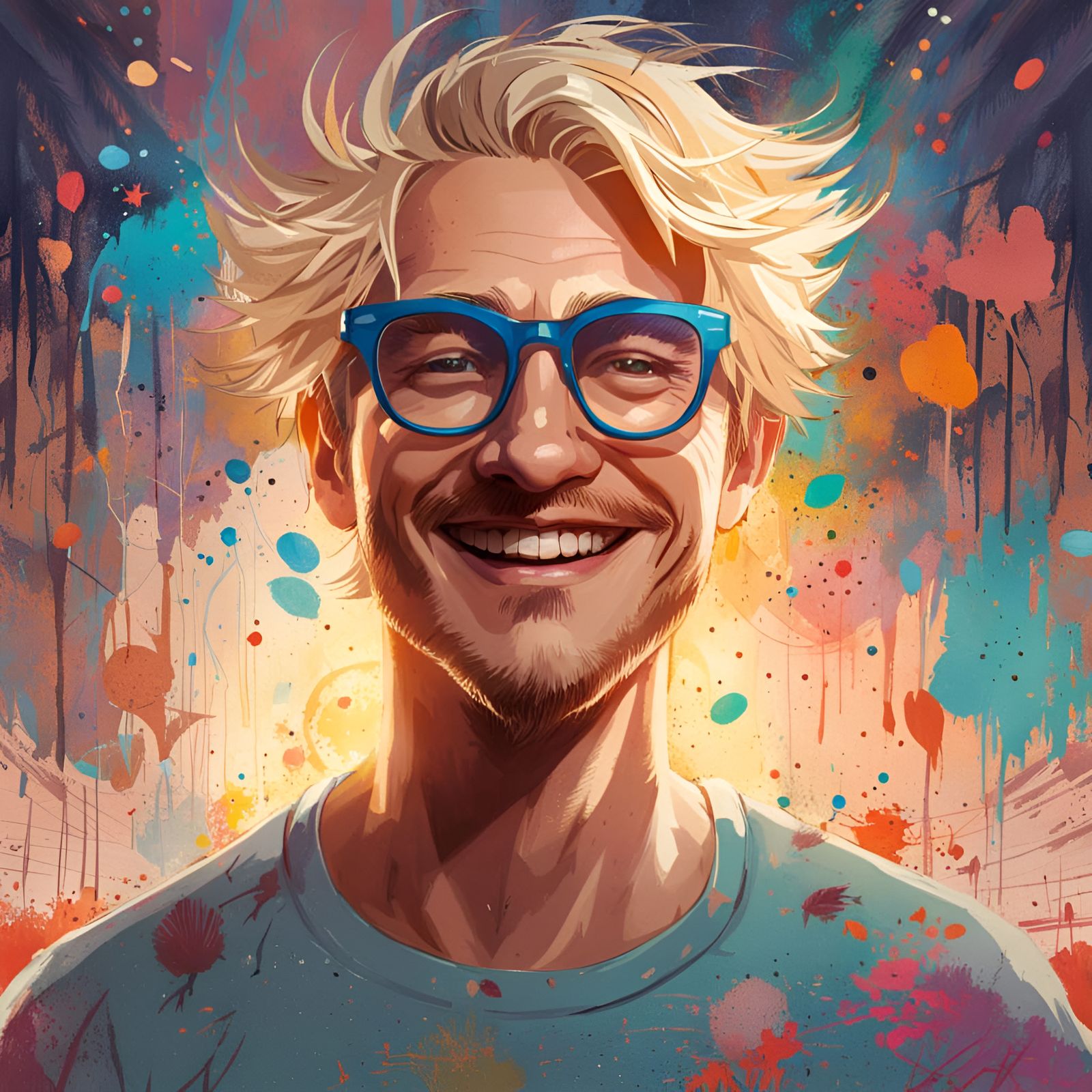 Joyful Man Portrait in CG Society Style