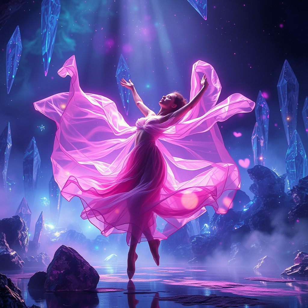 Ethereal Dancer in Radiant Luminescence