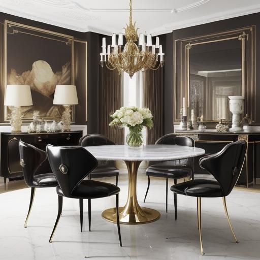 Eclectic Dining Room with Art Deco Flair