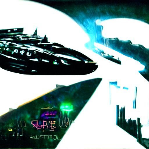 Cyberpunk Space Opera Battle Near Saturn