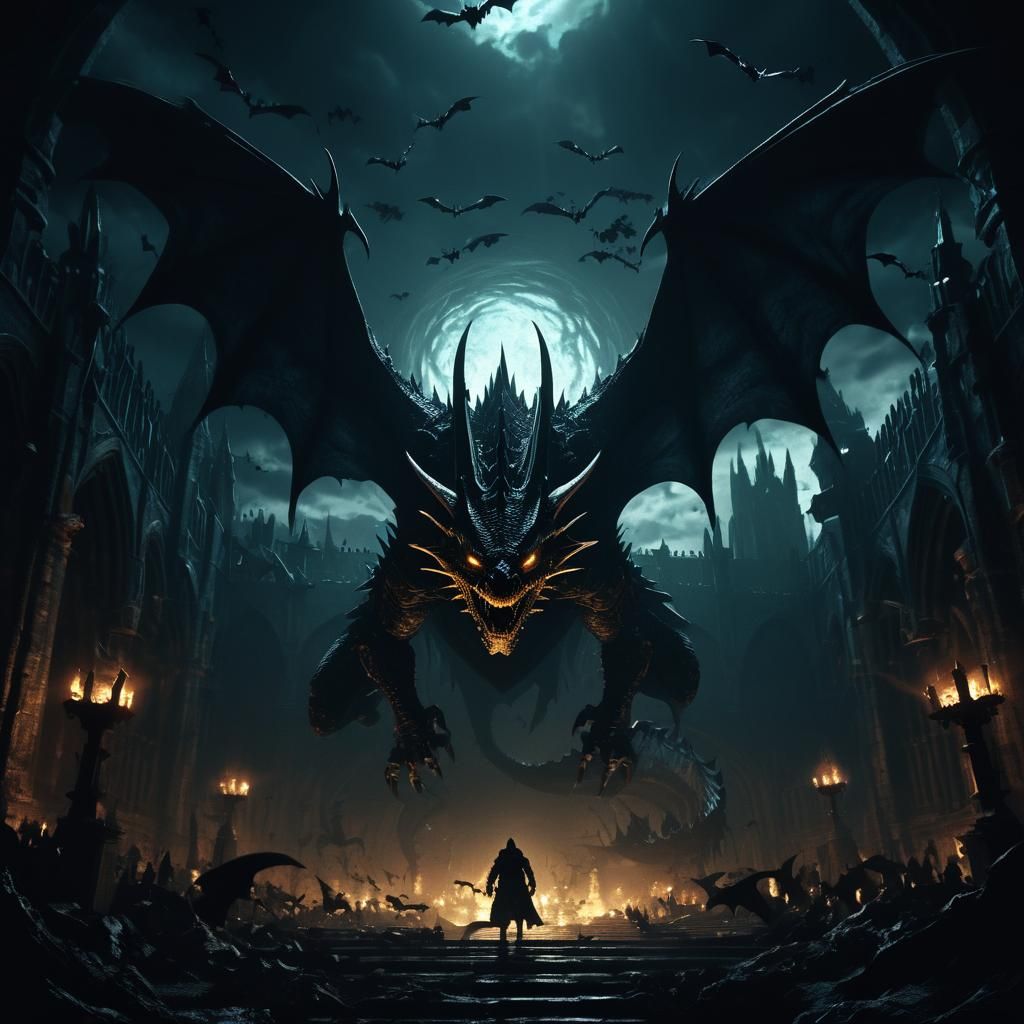 Menacing Dragon Emerges from Shadowy Underworld