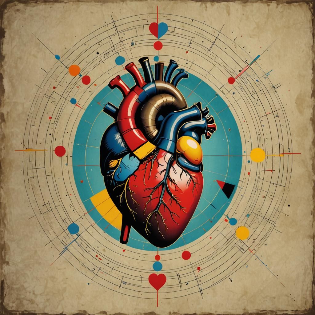 Heart with Guilt, Surreal Pop Art Design