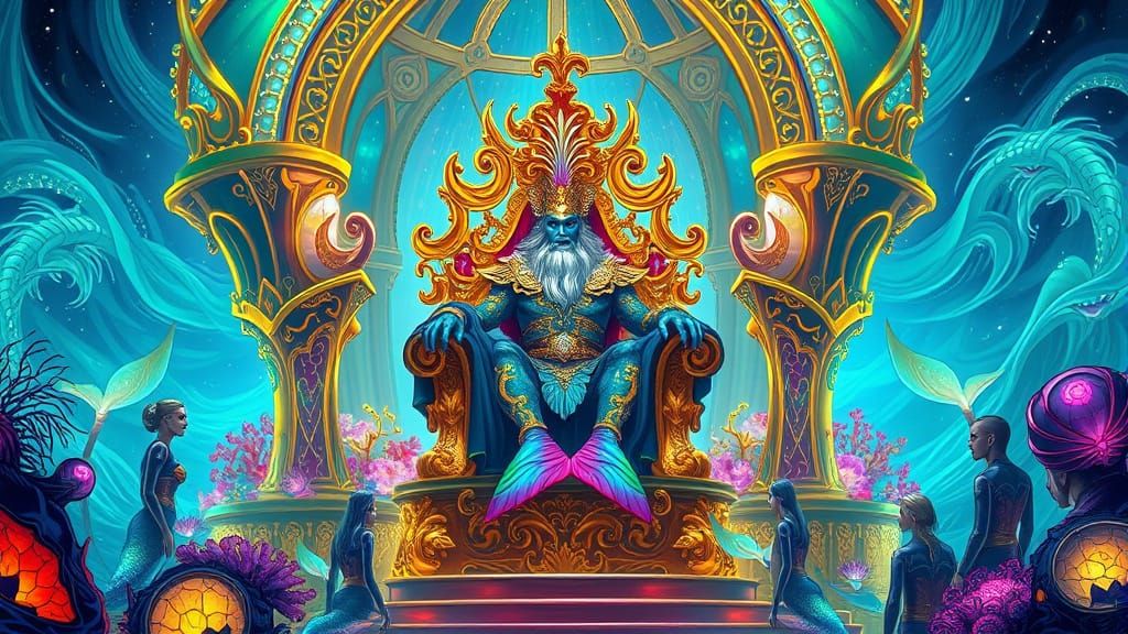 Triton's Golden Palace: An Underwater Majesty