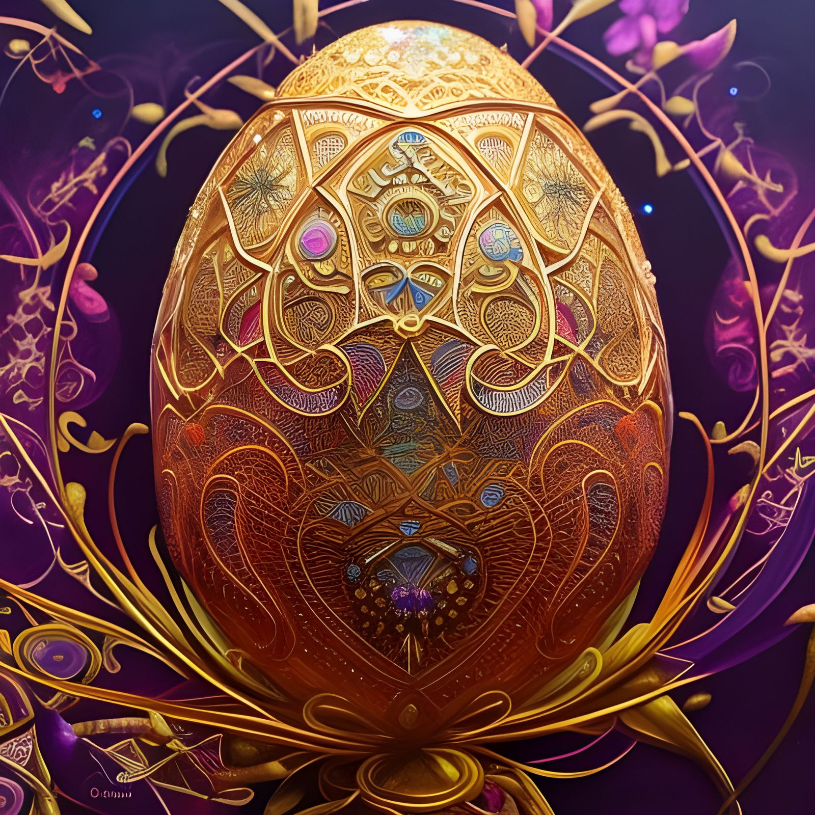 Ornate Easter Eggs in Baroque Style