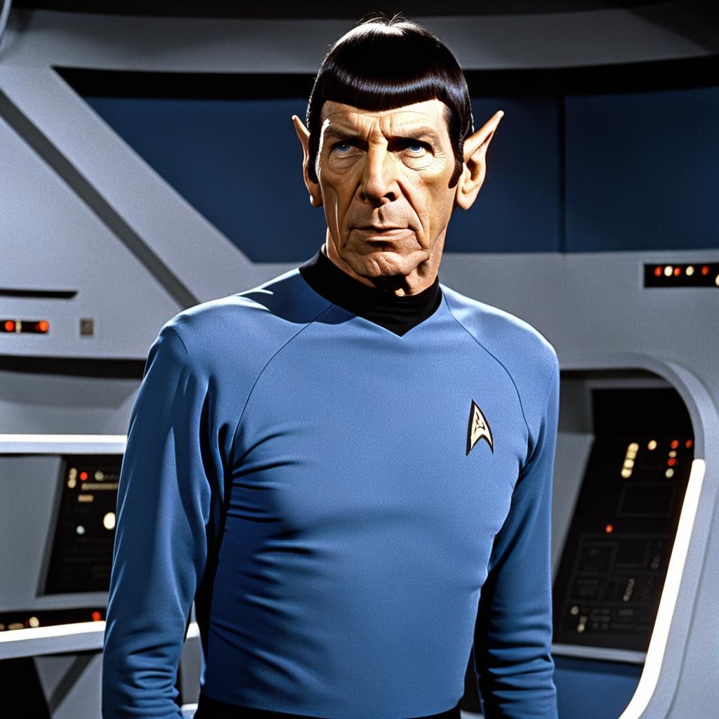 Spock on the Bridge of the Enterprise