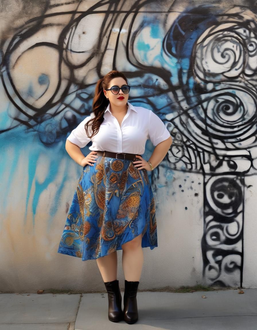 Art Deco Alcohol Ink Portrait with Graffiti