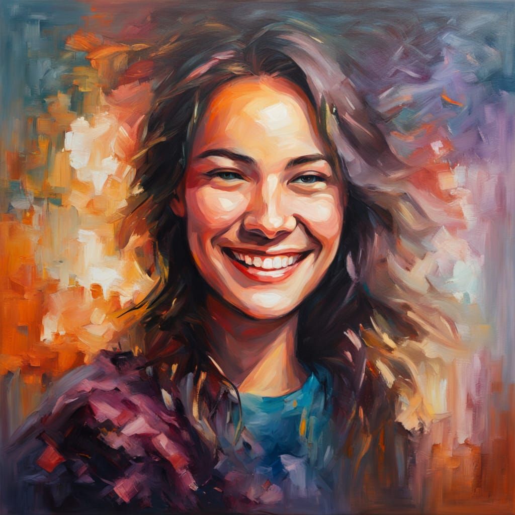 Woman's Smile as a Bridge in Oil Painting