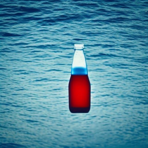 Plastic Bottle Floating in Ocean: Professional Photography