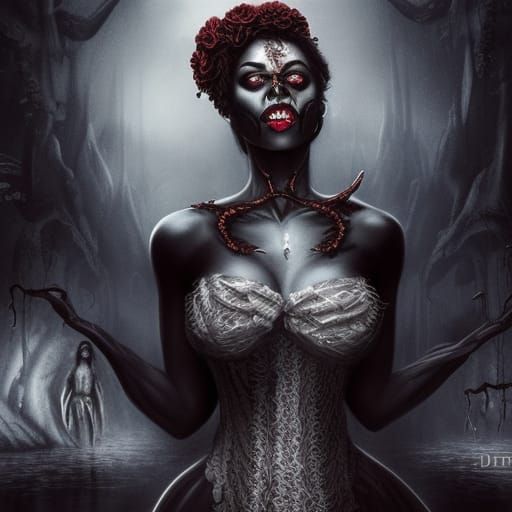 Dark Fairytale Zombie Woman in London