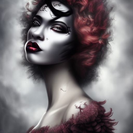 Elegant Dark Zombie in Dark Fairytale Style