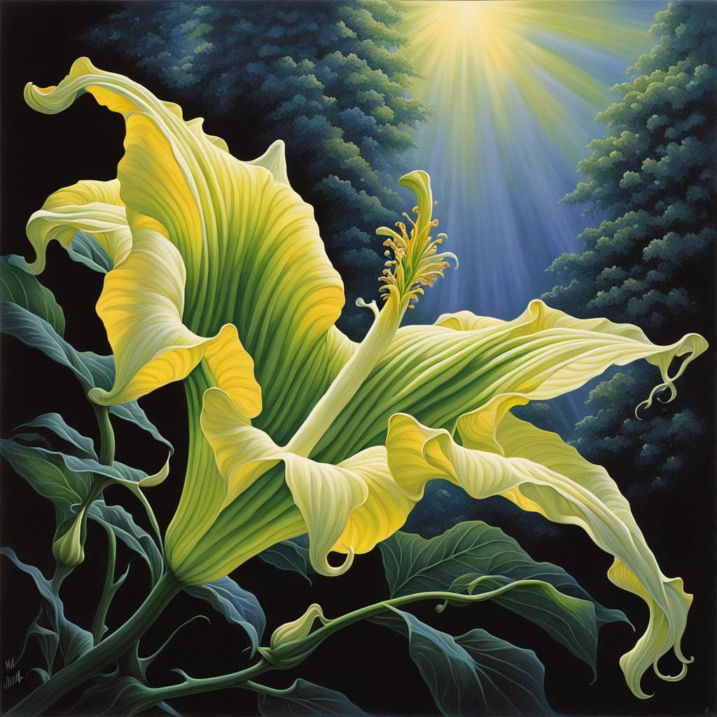 Surreal Angel Trumpet Flower Inspired by Whelan