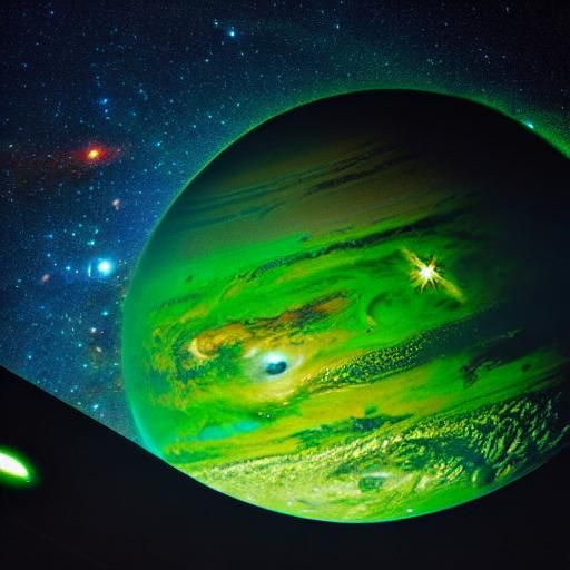 Borg Cube in Deep Space Color Photo