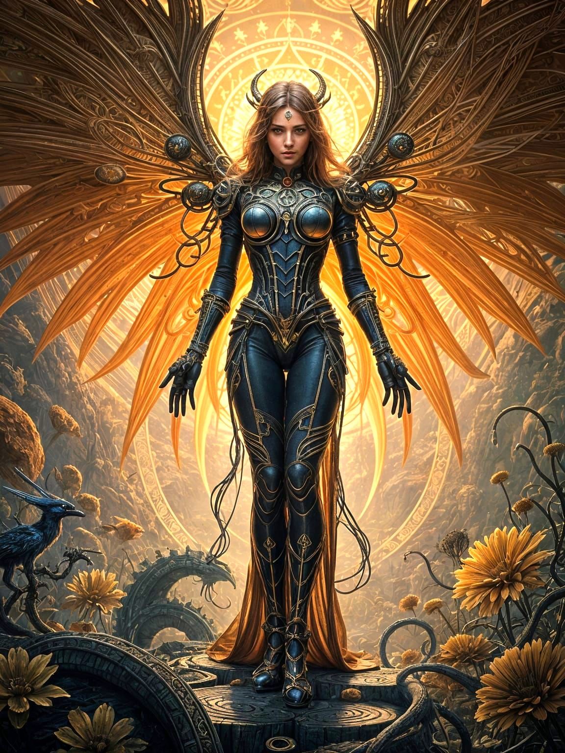 Ultimate Boss Angel Ascends in Surreal Biomechanical World