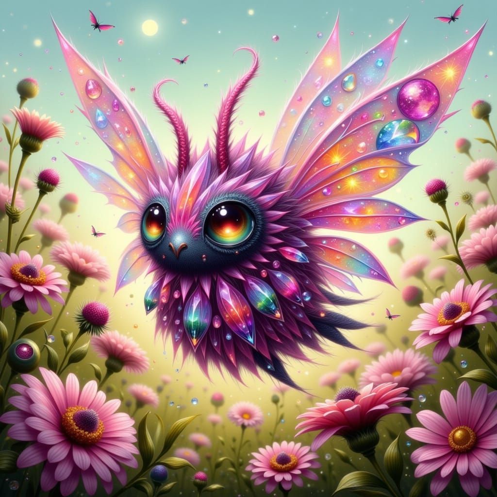 Surreal Berry Monster Foo in Whimsical Meadow