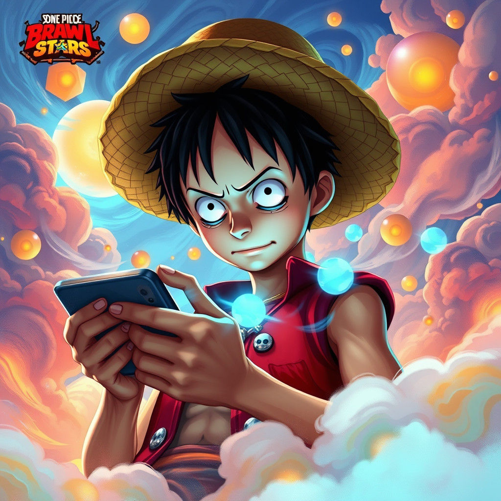 Luffy Plays Brawl Stars: Digital Art Inspired by Loish