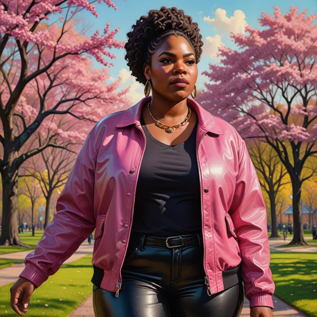 Vibrant Portrait of Woman in Oil Painting Style