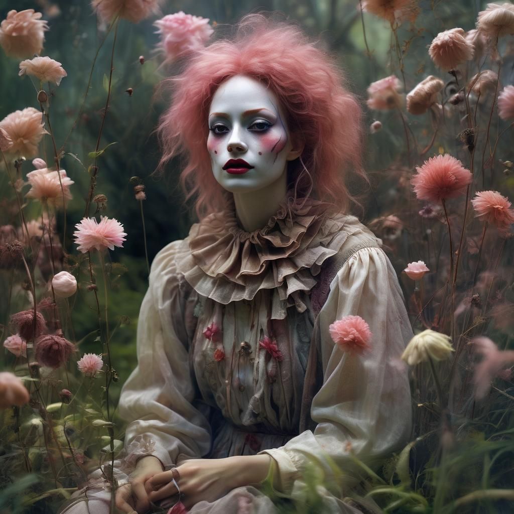 Ethereal Nymph Clown with Tan Dreads