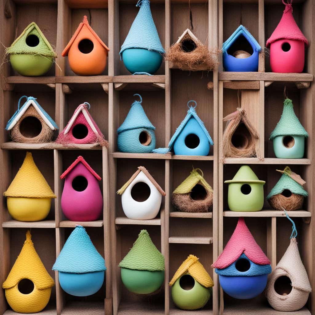 Colorful and Detailed Bird Nests