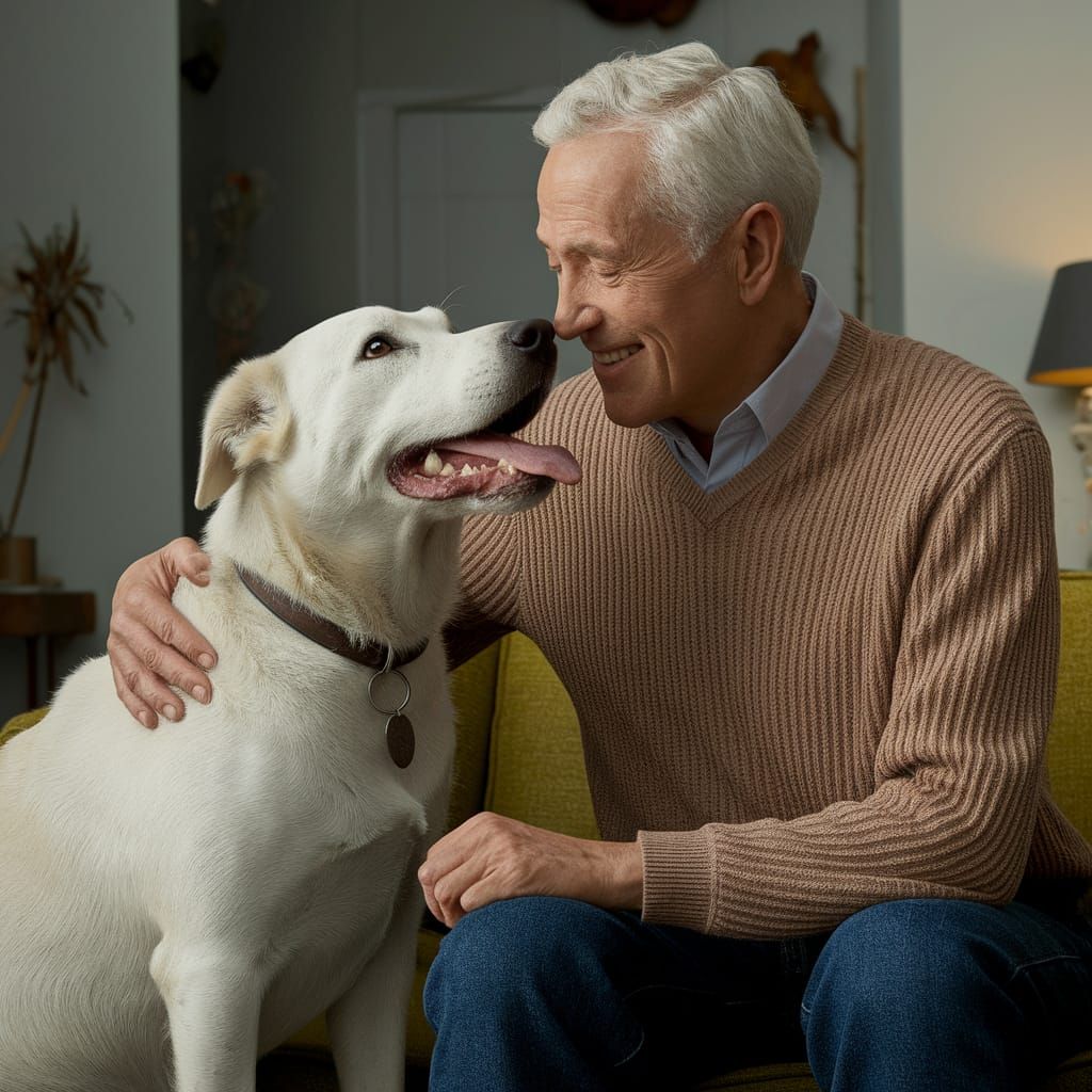 Sentimental Moment of Brotherhood in Warm Living Room