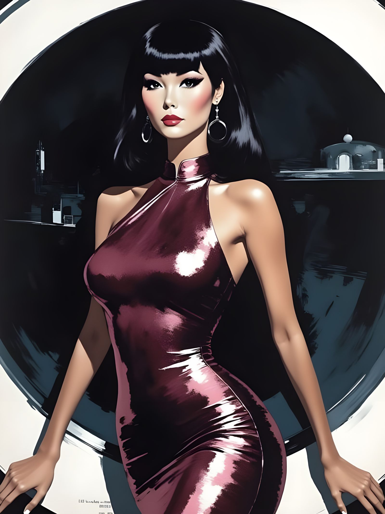 Retro Futuristic Asian Beauty in Space