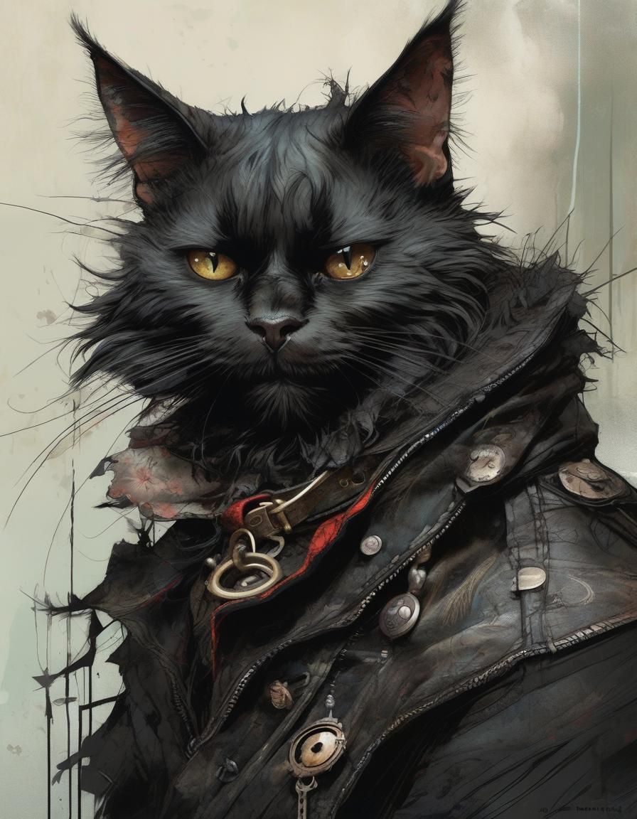 Black commando cat