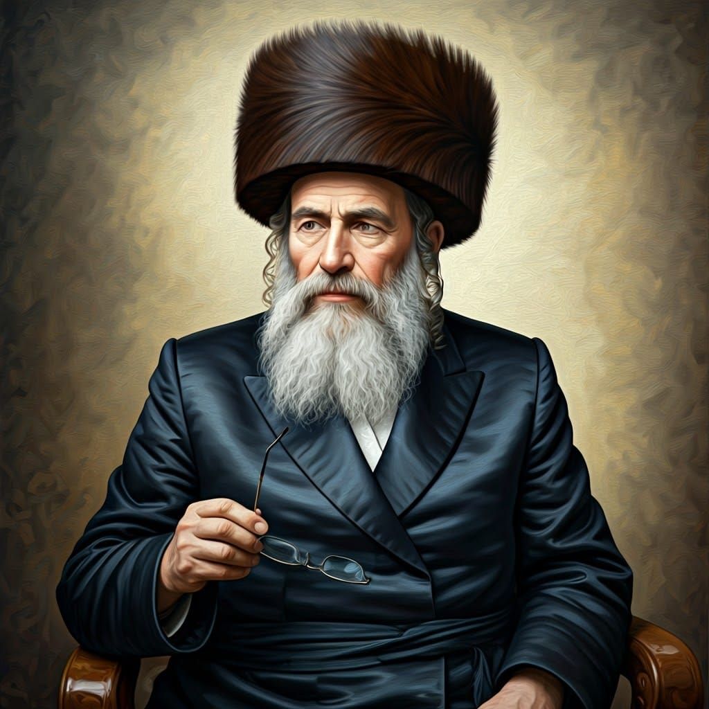 Elegant Portrait of Man in Traditional Jewish Clothing