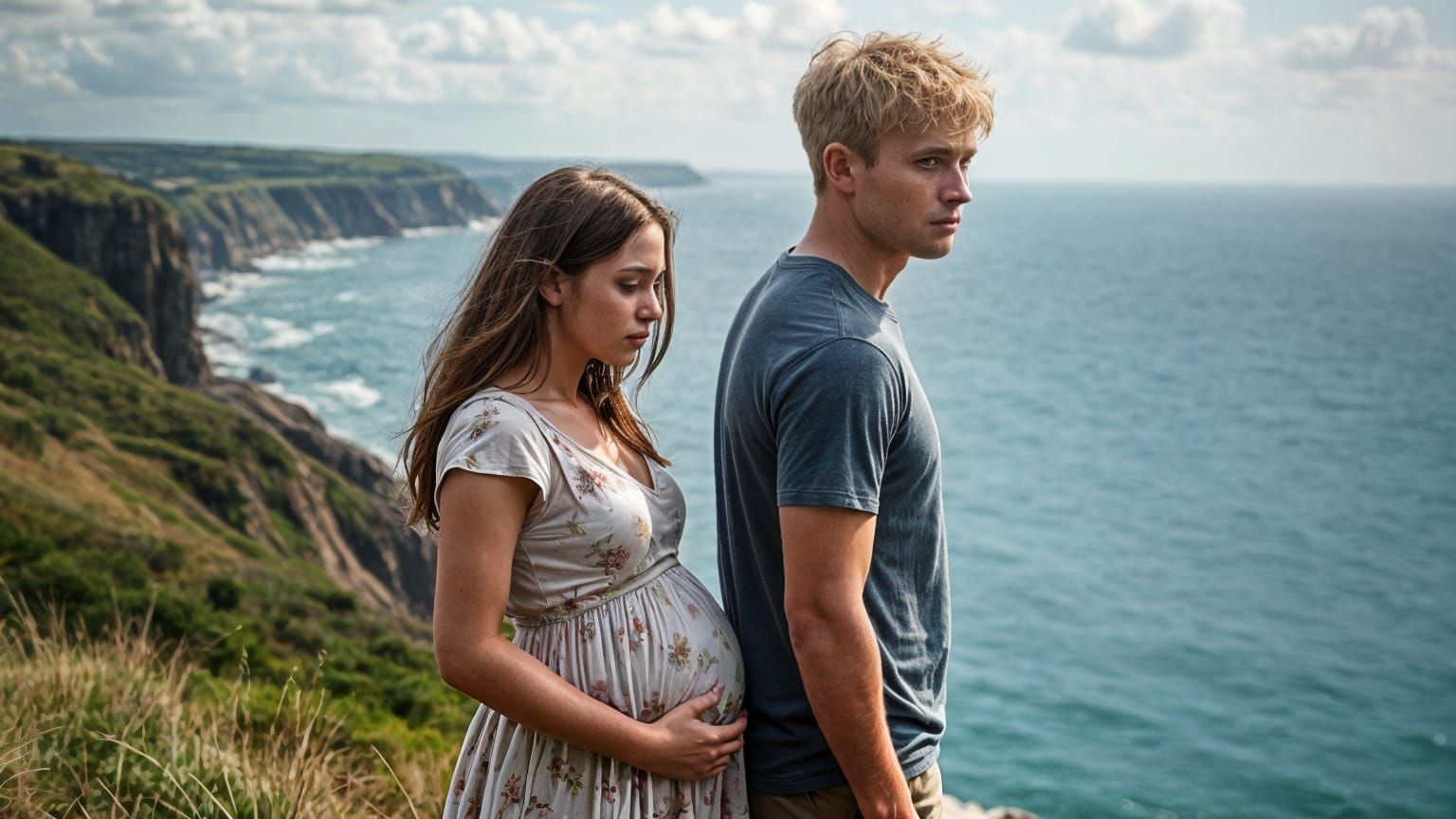 Hermione and Draco Embrace in Cornwall: Cinematic Film Still