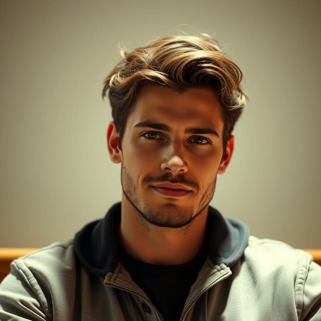 Chiseled Male Portrait in a Modern Artistic Style