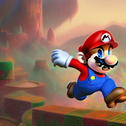 Super Mario Fantasy Concept Art in 8K