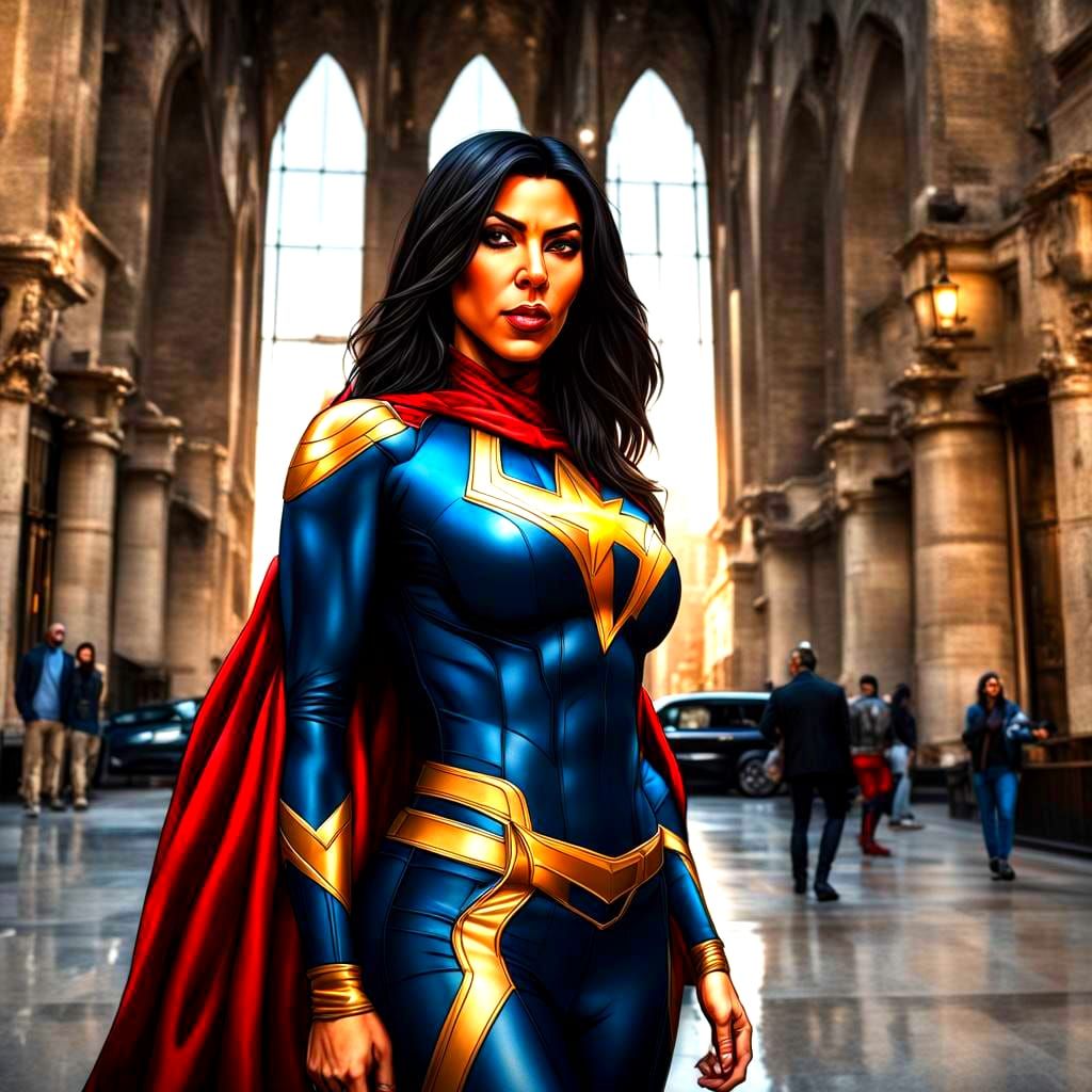 Hyperrealistic Kim Kardashian as Ms Marvel