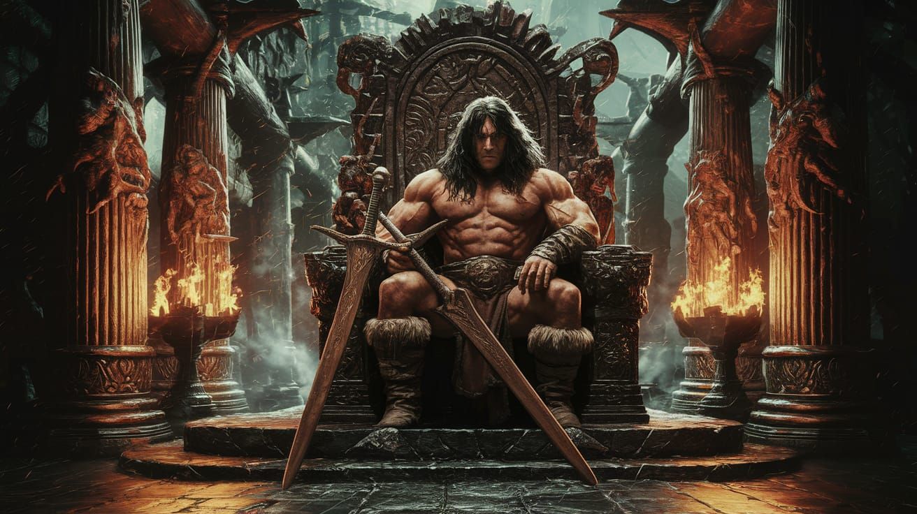 Conan of Aquilonia Reigns Supreme in Majestic Throne Room