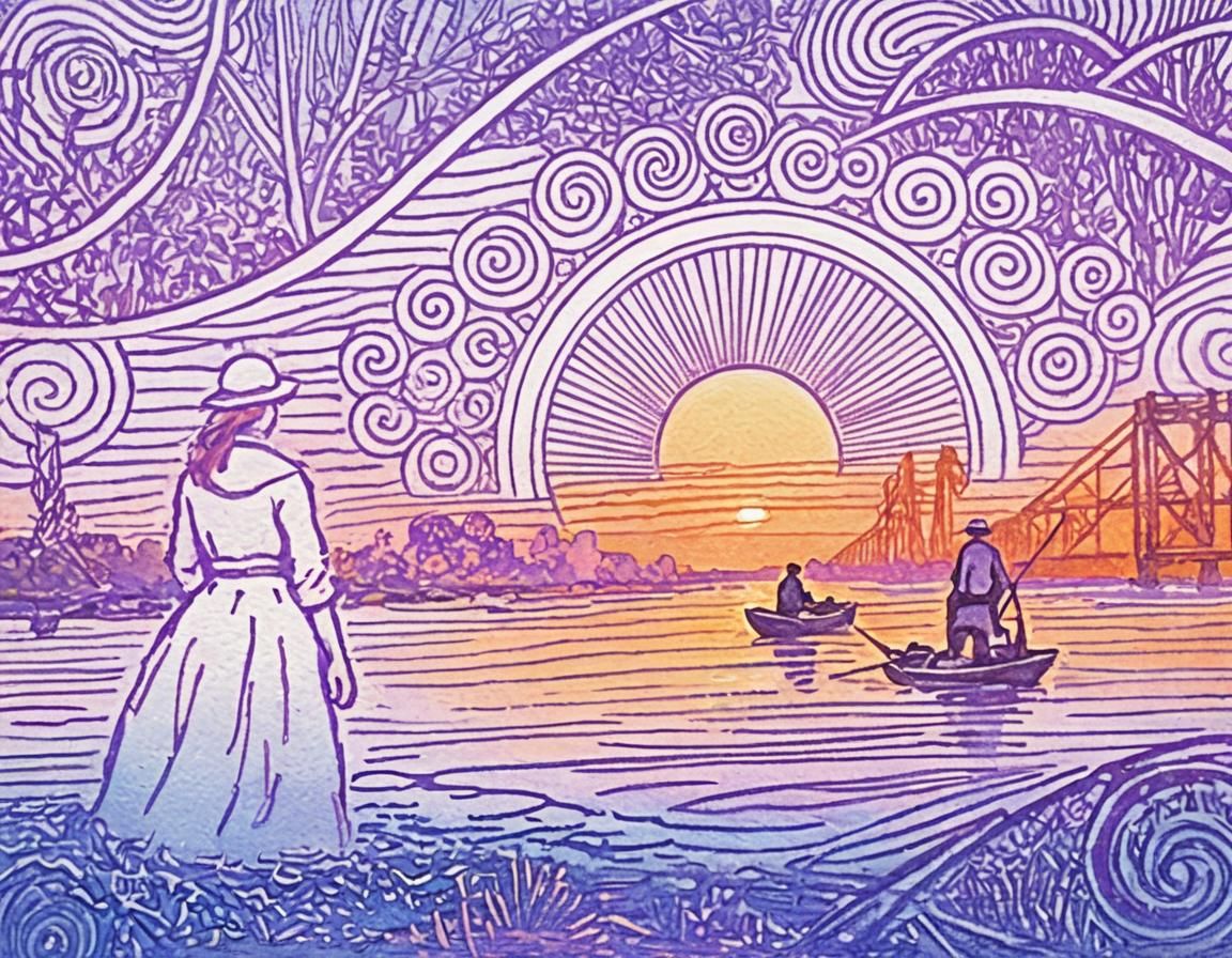 Fishermen at Sunset: An Impressionistic Scene