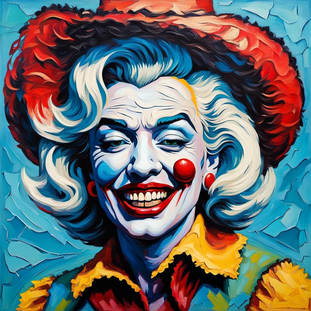 Zombie Monkey Clown Marilyn in Cowgirl Outfit