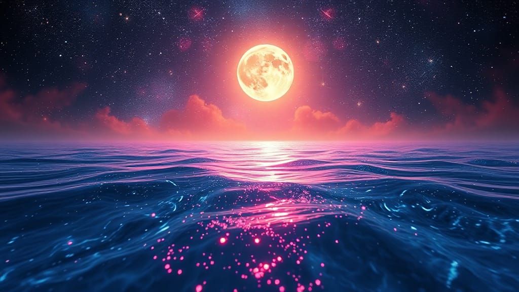 Magical Water Reflects Starry Night Sky