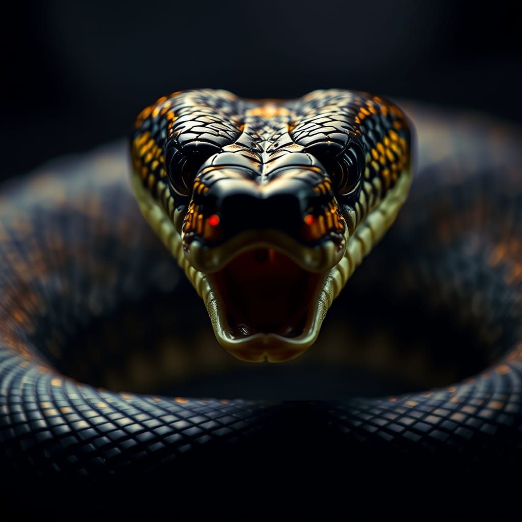 Hyperrealistic Cobra Portrait in High Definition