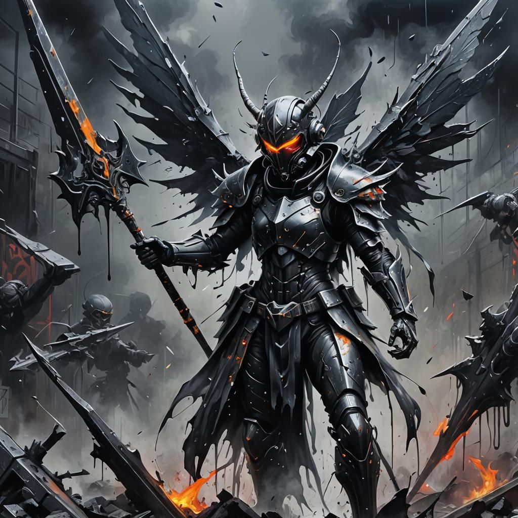 Evil Fairy in High-Tech Suit, Graffiti Art